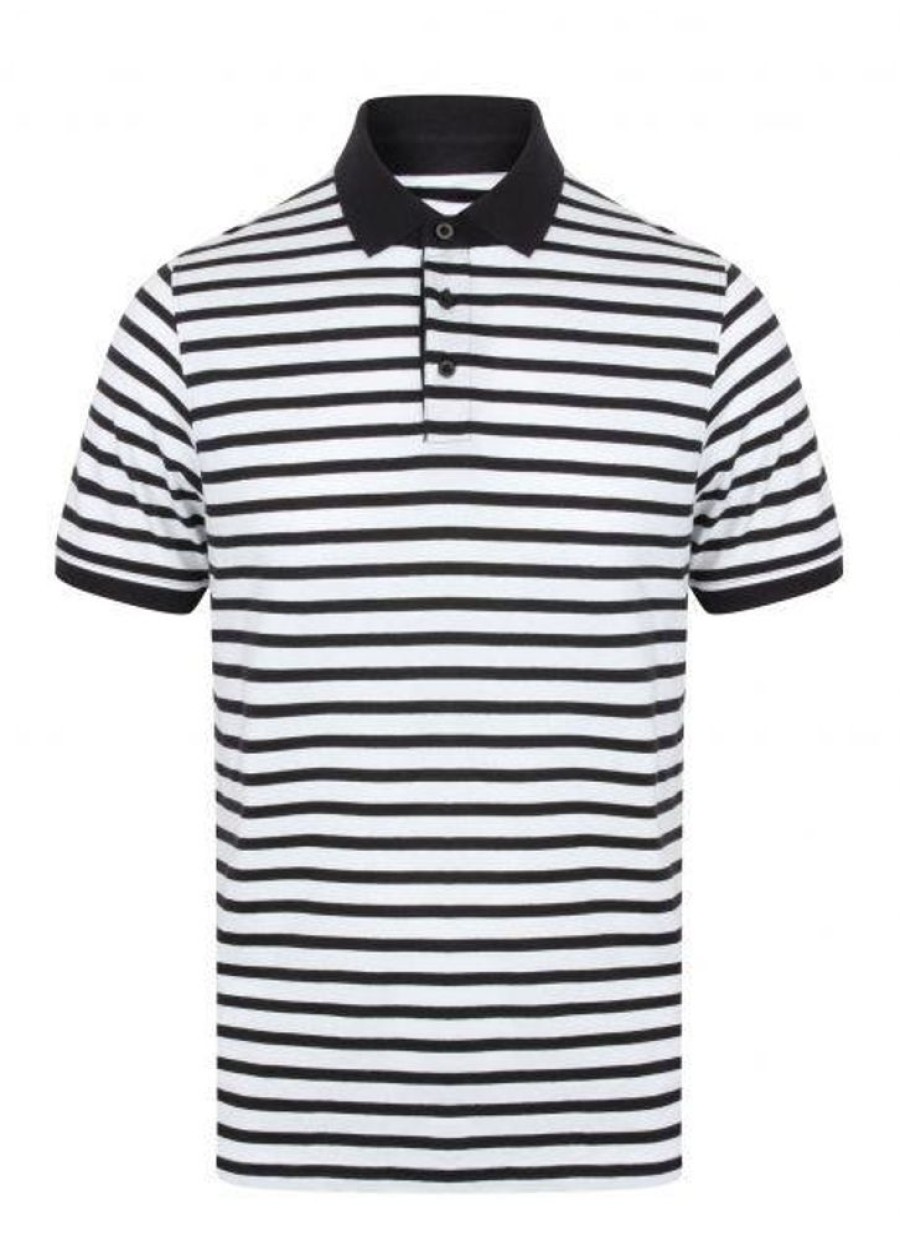 Sport Front row | Front Row Fr230 - Gestreept Jersey Polo-Shirt