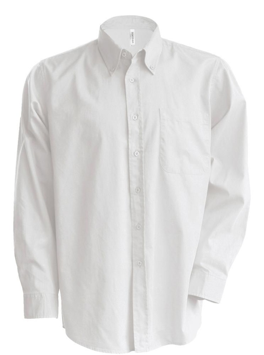 T-Shirts Kariban | Kariban K533 - Heren Oxford Overhemd Lange Mouwen