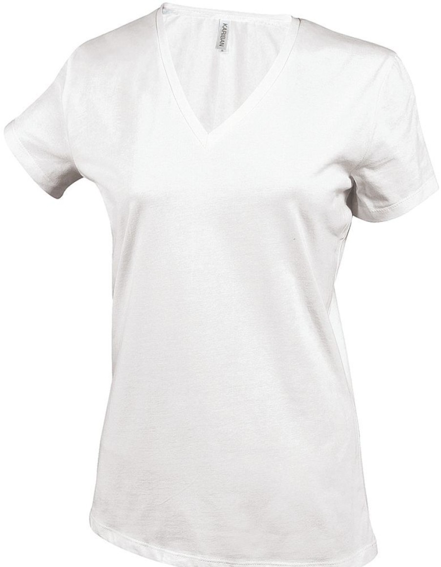 T-Shirts Kariban | Kariban K381 - Dames T-Shirt Met V-Hals