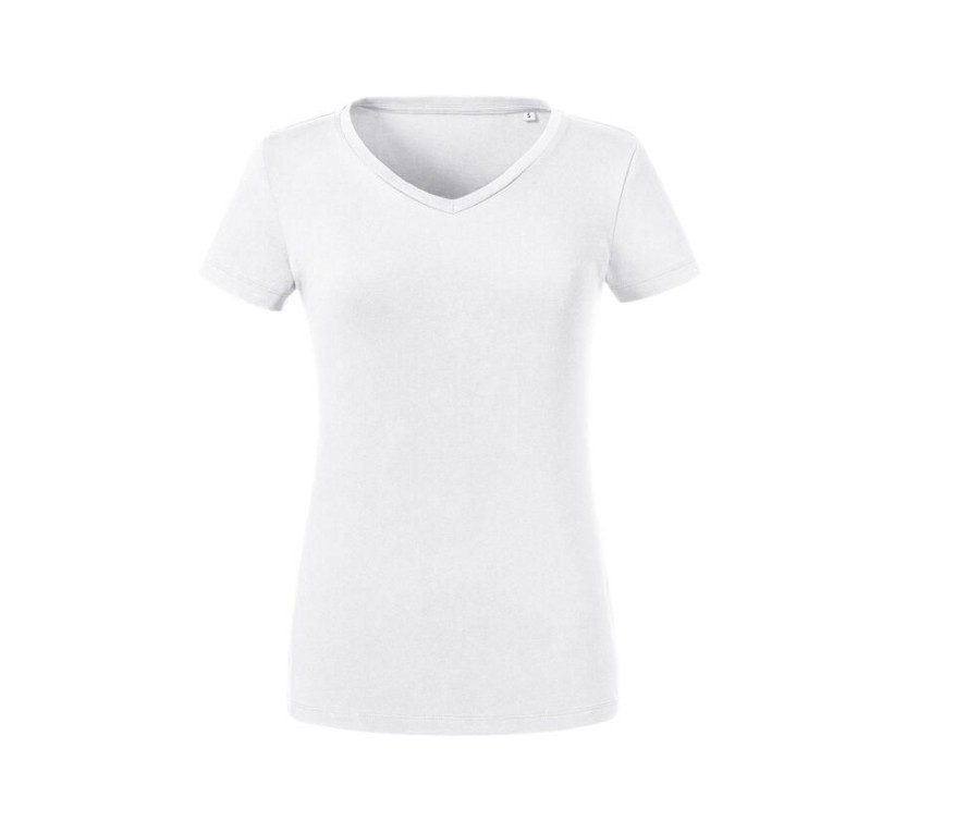 T-Shirts Russell | Russell Ru103F - Women'S Organic V-Neck T-Shirt