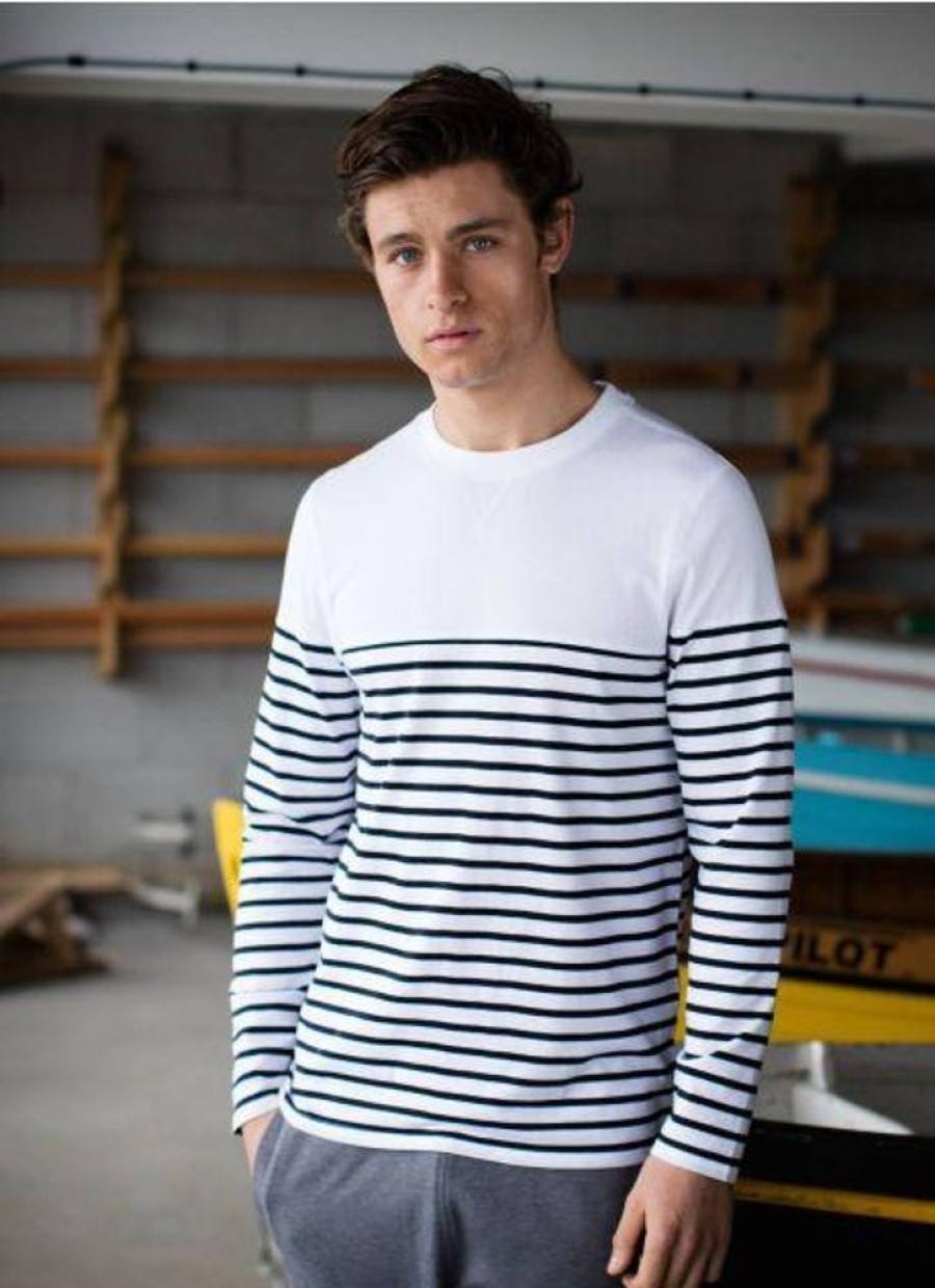 T-Shirts Front row | Front Row Fr134 - Breton Gestreept T-Shirt Met Lange Mouwen.