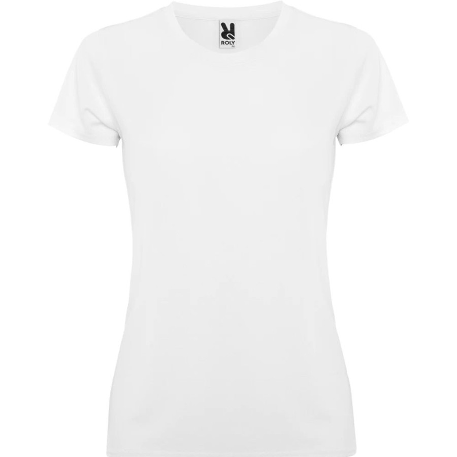 T-Shirts Roly | Roly Ca0423 - Montecarlo Woman T-Shirt Met Korte Mouwen In Technisch Weefsel