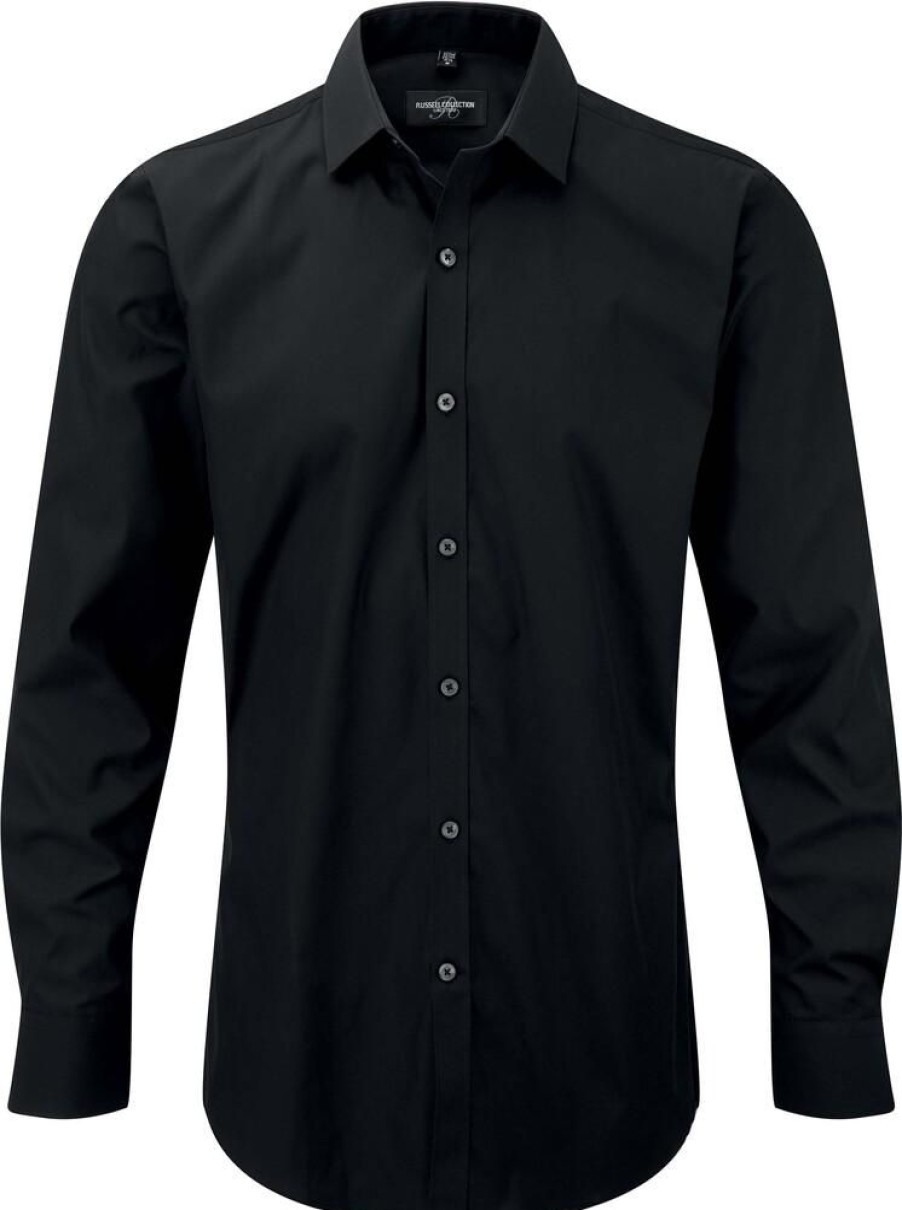 T-Shirts Russell Collection | Russell Collection Ru960M - Mens' Long Sleeve Ultimate Stretch Shirt