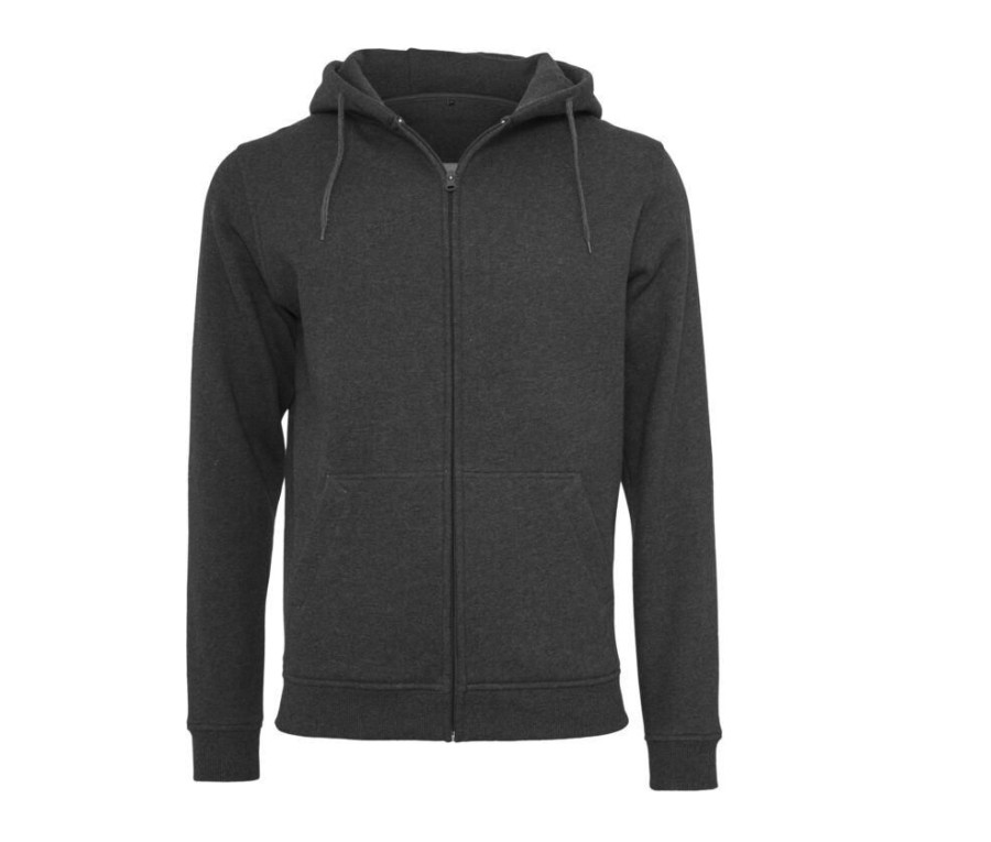 Truien Build Your Brand | Build Your Brand By012 - Zware Hoodie Met Rits