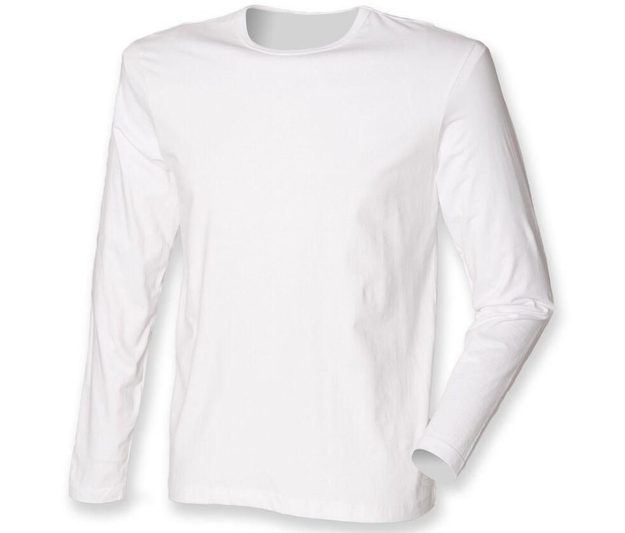 T-Shirts SF Men | Sf Men Sf124 - Feel Good Heren Stretch T-Shirt Met Lange Mouw