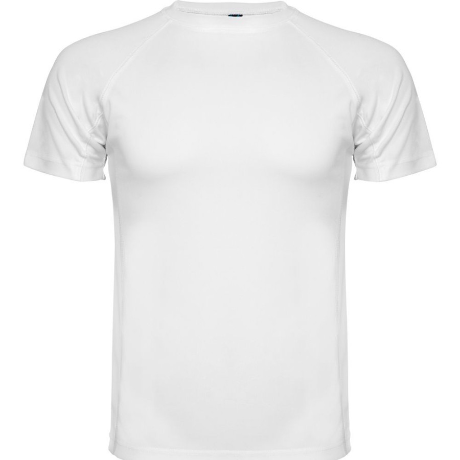 T-Shirts Roly | Roly Ca0425 - Montecarlo T-Shirt Met Korte Raglanmouwen In Techniwch Weefsel