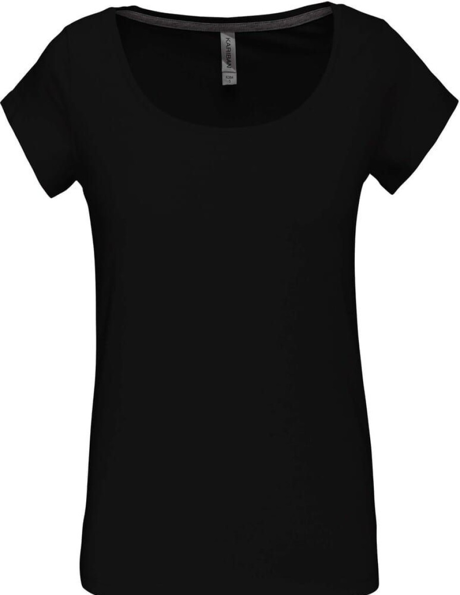 T-Shirts Kariban | Kariban K384 - Dames-T-Shirt Korte Mouwen Met Boothals