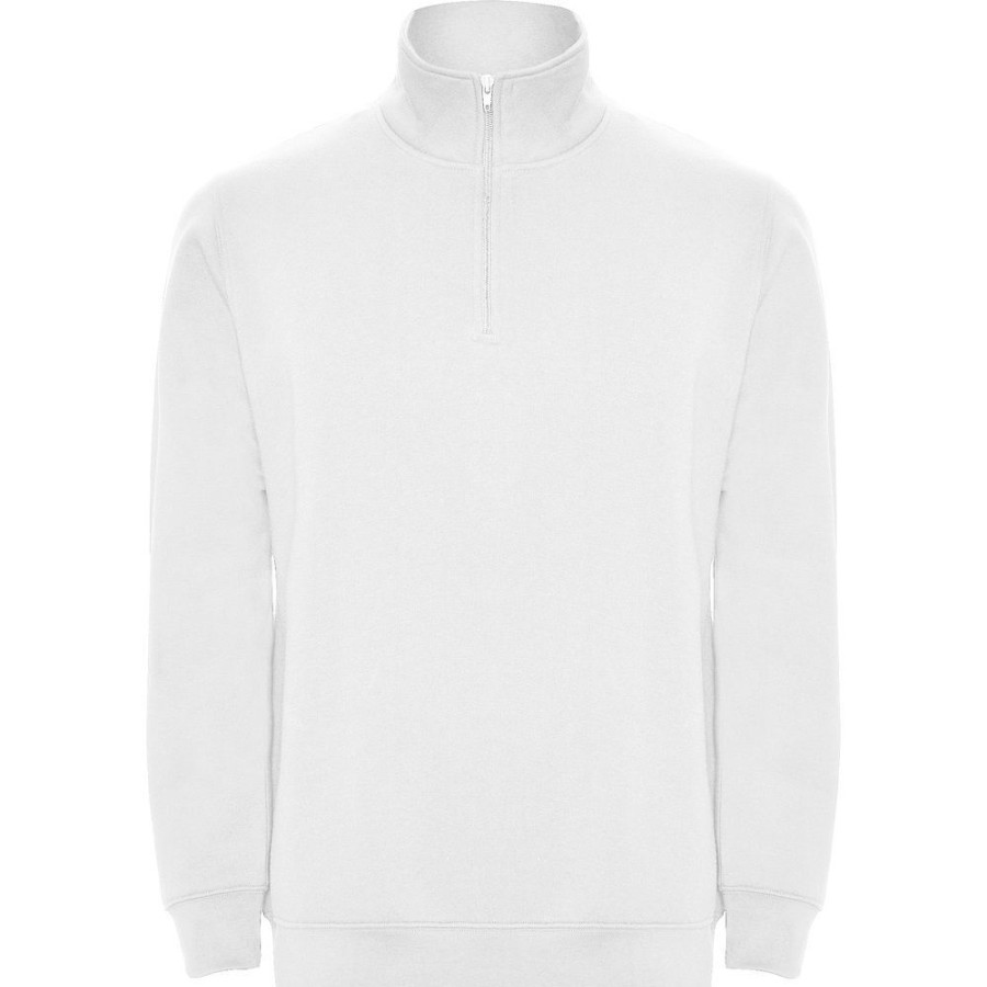 Truien Roly | Roly Su1109 - Aneto Sweatshirt Met Halve Rits In Dezelfde Kleur En Staande Kraag