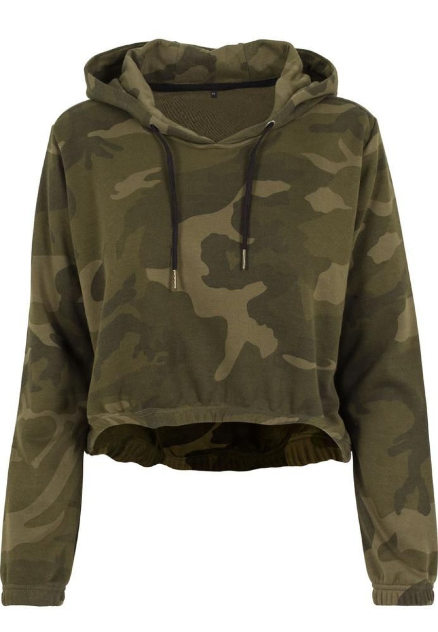 Truien Build Your Brand | Build Your Brand By065 - Dames Camo Cropped Hoody