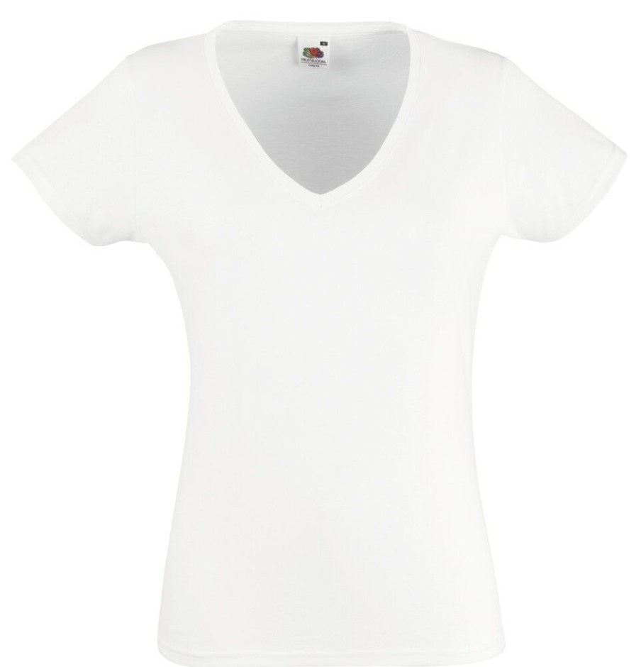 T-Shirts Fruit of the Loom | Fruit Of The Loom 61-398-0 - Dames Valueweight V-Hals T-Shirt