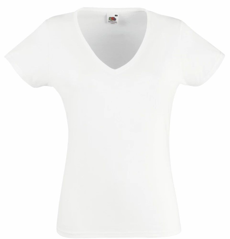 T-Shirts Fruit of the Loom | Fruit Of The Loom Ss047 - Dames Valueweight V-Hals T-Shirt