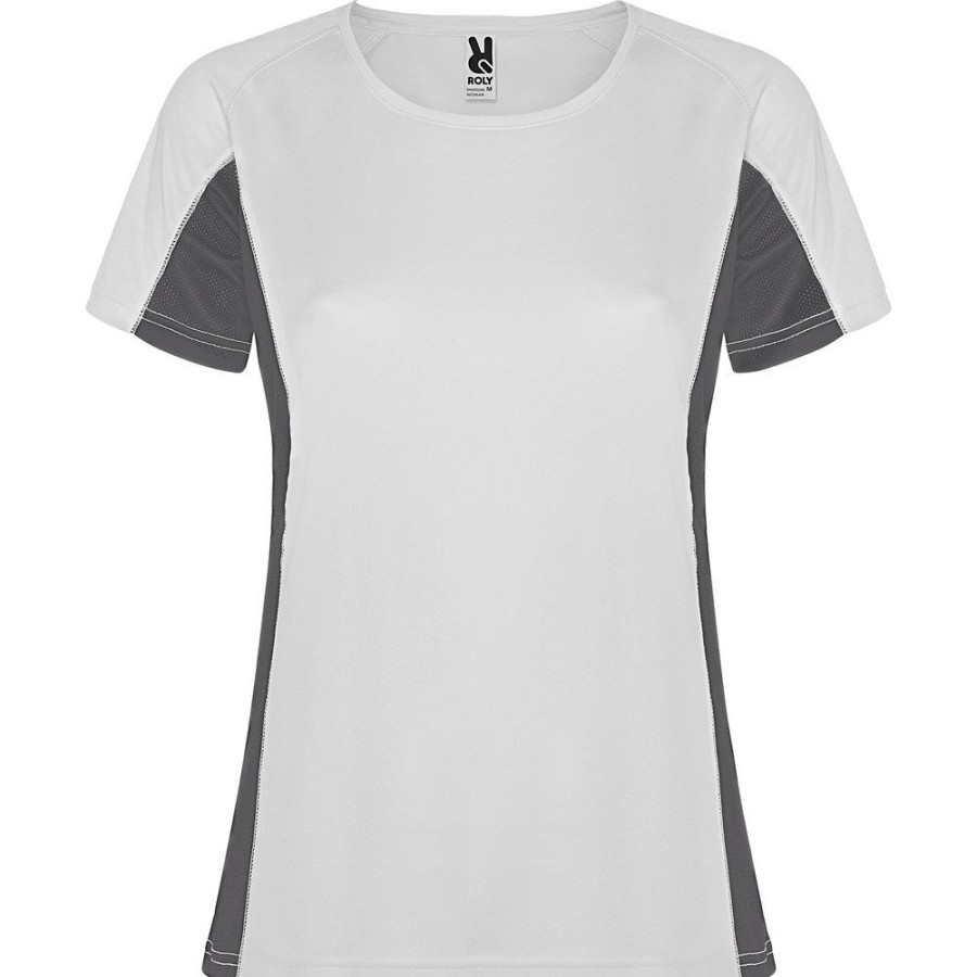 T-Shirts Roly | Roly Ca6648 - Shanghai Woman T-Shirt Met Korte Raglanmouwen In Technisch Weefsel